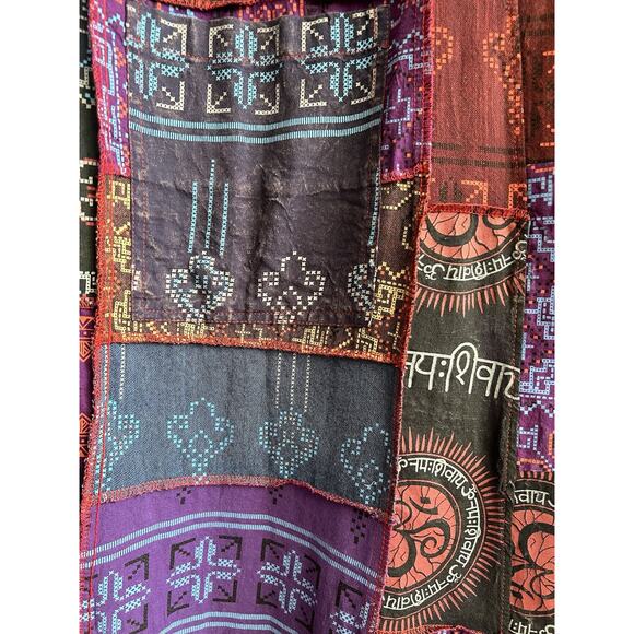KARMA NEPAL CRAFTS Purple Patchwork Cotton Boho Maxi Kimono Duster - Picture 2 of 16